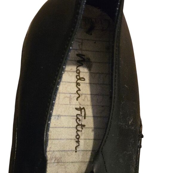 Modern Fiction Black Leather Oxfords Accent 11.5 Preppy Old Money Collegiate - Picture 4 of 13